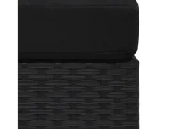 Clearance vidaxl Sofá seccional de 2 lugares vime PE Preto