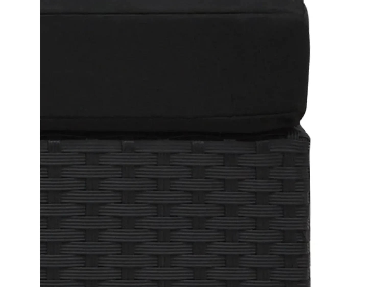 Clearance vidaxl Sofá seccional de 2 lugares vime PE Preto