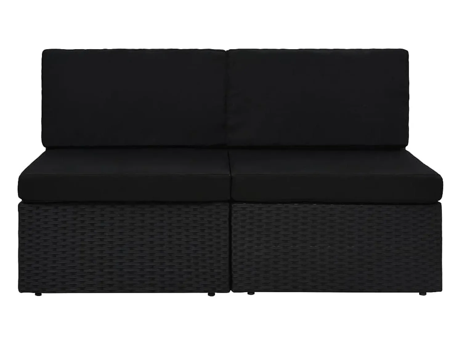 Clearance vidaxl Sofá seccional de 2 lugares vime PE Preto
