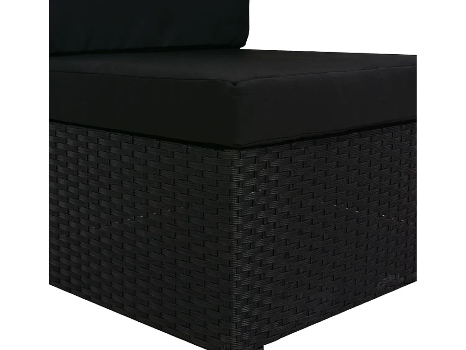 Clearance vidaxl Sofá seccional de 2 lugares vime PE Preto
