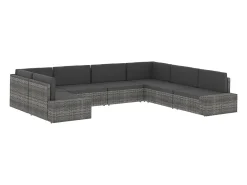 Clearance vidaxl Sofá seccional de 2 lugares vime PE Preto