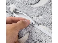 Sofá| Sofá SucceBuy para Crianças Convertível, Poltrona Espreguiçadeira 2-em-1, Sofá para Crianças Dobrável e Macio, Fosforescente, em Esponja 28D e Pelúcia Cinzento