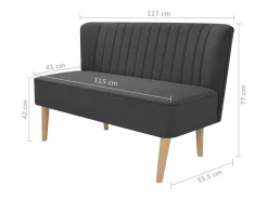 Sofá* Sofá tecido 117x55,5x77 -escuro PT899049 Cinzento
