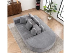 Sofá* Sofá totalmente comprimido e sem estrutura, sofá nuvem segmentado, moderno, modular, sem necessidade de montagem, tecido chenille Cinzento