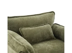 Sofá com bolsos laterais e apoio para os pés - Chenille - para sala de estar e quarto^ Sofá