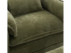 Sofá com bolsos laterais e apoio para os pés - Chenille - para sala de estar e quarto^ Sofá
