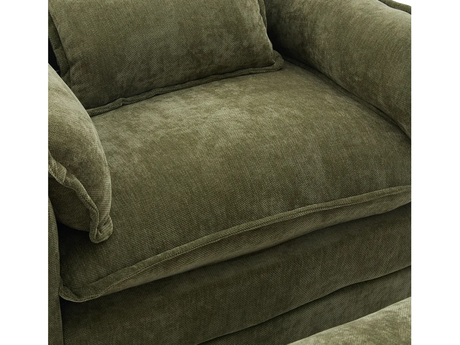 Sofá com bolsos laterais e apoio para os pés - Chenille - para sala de estar e quarto^ Sofá