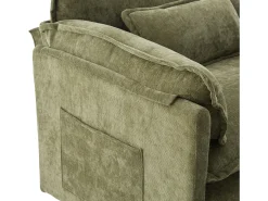Sofá com bolsos laterais e apoio para os pés - Chenille - para sala de estar e quarto^ Sofá