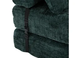 Sofá verde de 1 lugar - Sofá dobrável com encosto e almofadas - chenille^ Sofá