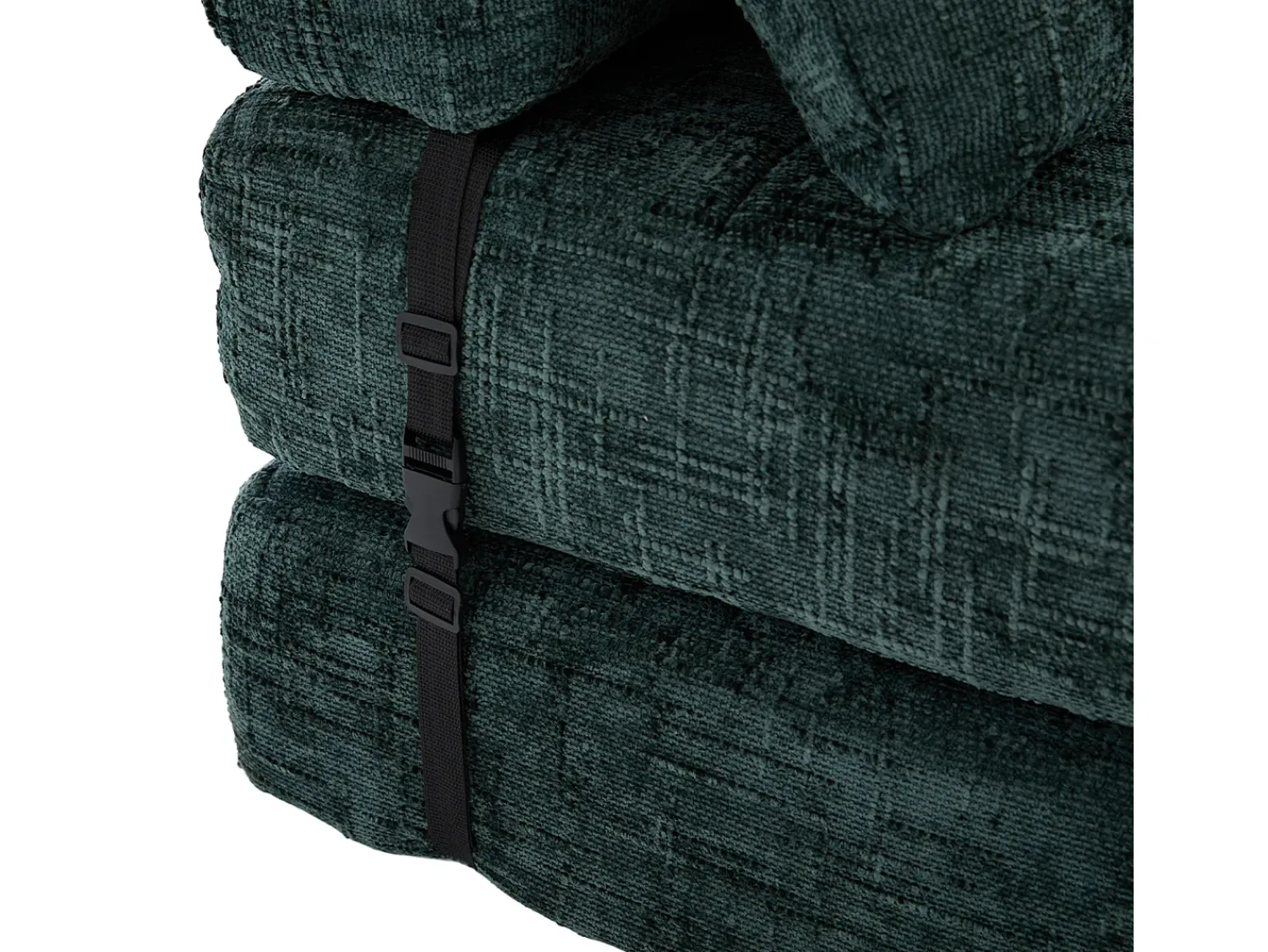 Sofá verde de 1 lugar - Sofá dobrável com encosto e almofadas - chenille^ Sofá
