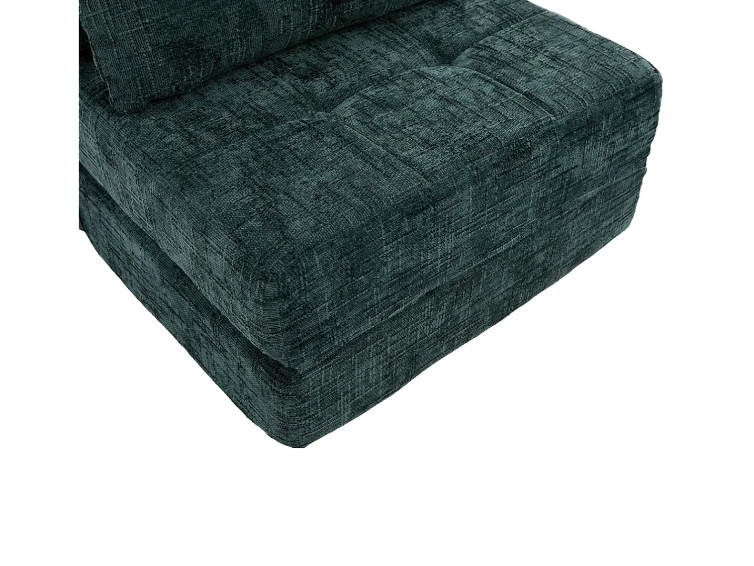Sofá verde de 1 lugar - Sofá dobrável com encosto e almofadas - chenille^ Sofá