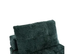 Sofá verde de 1 lugar - Sofá dobrável com encosto e almofadas - chenille^ Sofá