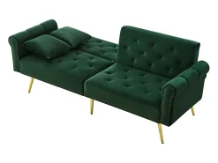 Sofá* Sofá de 2 lugares - Sofá com encosto ajustável e braços - 6 pernas em metal - para sala e quarto Verde