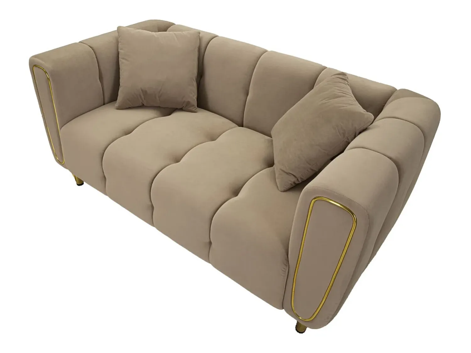 Sofá* Sofá VKH41, Castanho, 81x155x71 cm, Kendra Home Cinzento