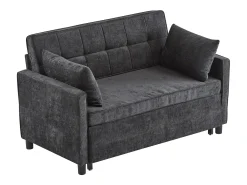 Sofá|ModernLuxe Sofá 142x79x85 cm - Encosto ajustável - Veludo chenille - Com 2 almofadas - Preto