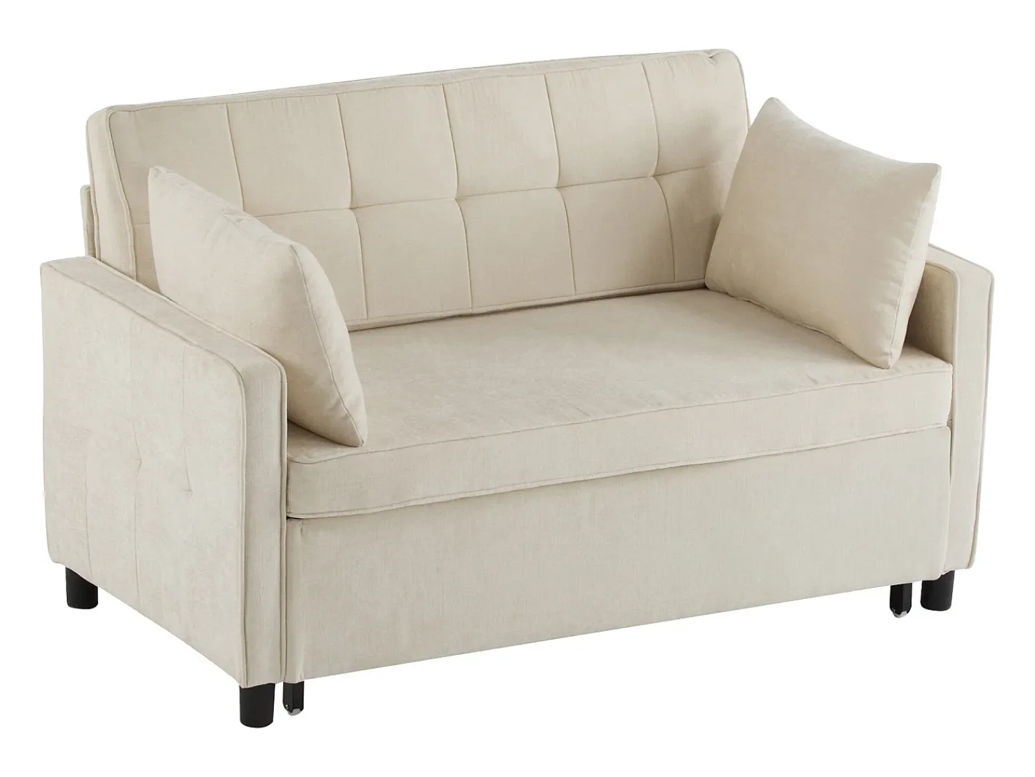 ModernLuxe Sofá 142x79x85 cm - Encosto ajustável - Chenille - Com 2 almofadas -^ Sofá