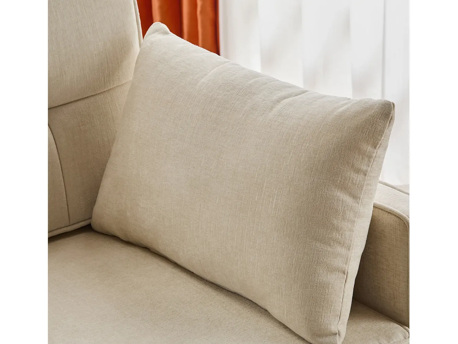 ModernLuxe Sofá 142x79x85 cm - Encosto ajustável - Chenille - Com 2 almofadas -^ Sofá