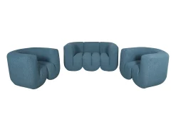 Sofá| Sofá 150x75x85 cm Azul cinza preto nua n88-150-10 Preto / Cinzento / Azul