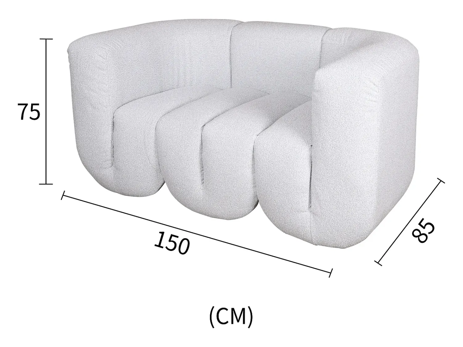 Best Sofá 150x75x85 cm cinza claro nua Cinzento claro / Branco