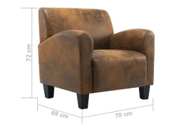 Best Sofá-cadeira 70x69x72 cm Camurça Sintética SHL464044 Castanho