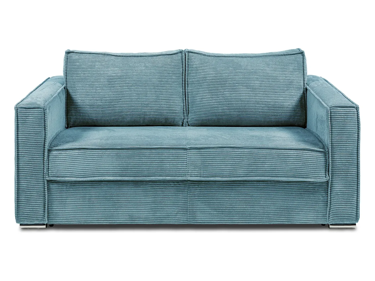 Vente-unique Sofá-cama 140 cm veludo canelado assento memória de forma ripas largas 18 cm LORETO^ Sofá