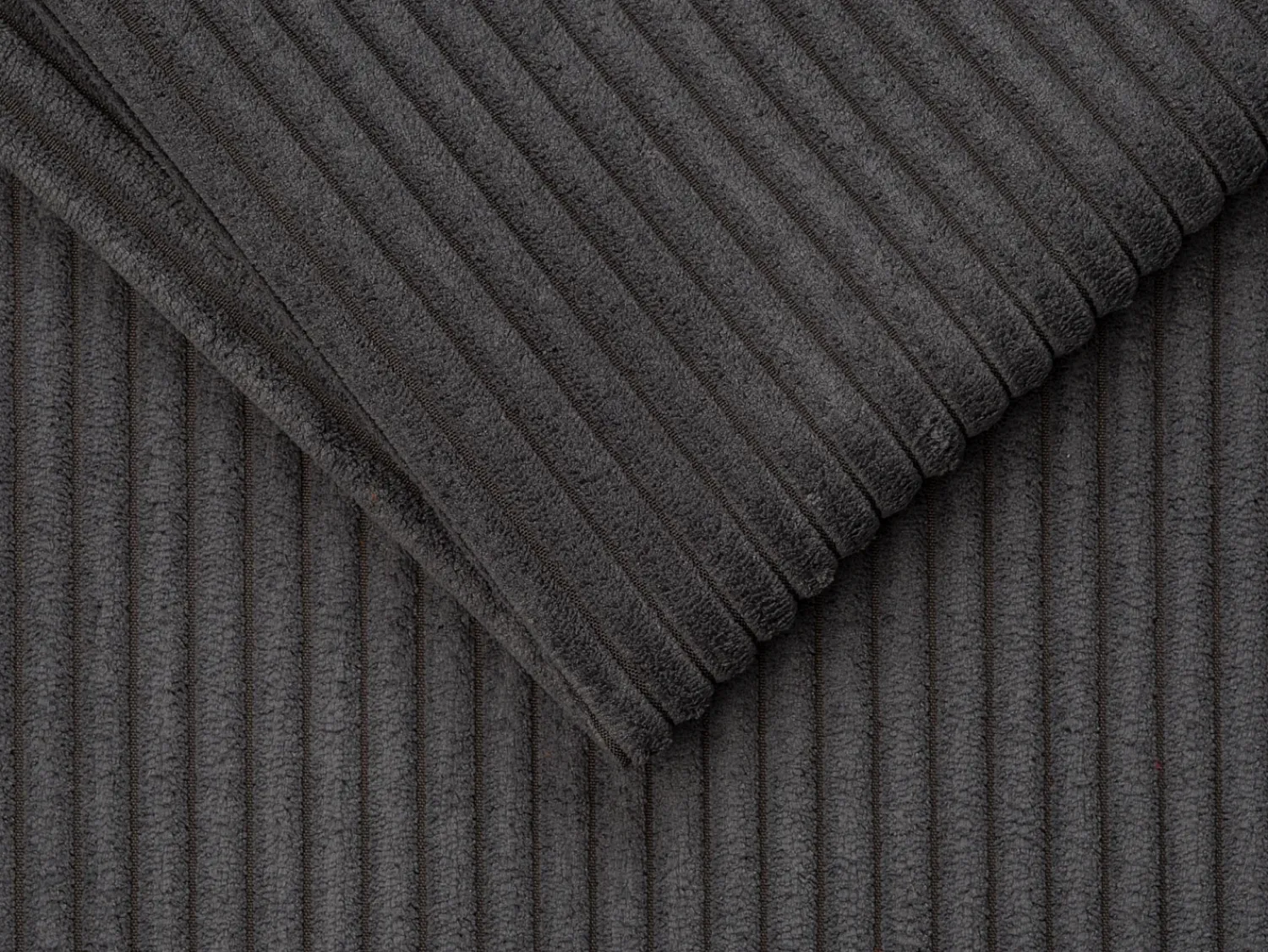 Vente-unique Sofá-cama 140 cm veludo canelado antracite assento memória de forma ripas largas 18 cm LORETO^ Sofá