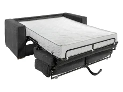 Vente-unique Sofá-cama 140 cm veludo canelado antracite assento memória de forma ripas largas 18 cm LORETO^ Sofá