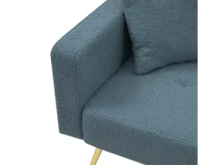 Sofá|ModernLuxe Sofá-cama 2 lugares - ângulo ajustável - con almofadas e bolsos de armazenamento laterais - antigo Azul