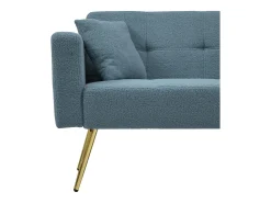 Sofá|ModernLuxe Sofá-cama 2 lugares - ângulo ajustável - con almofadas e bolsos de armazenamento laterais - antigo Azul