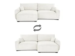 Sofá| Sofá-cama 3 lugares - chaise reversível lado direito/esquerdoche com arrumação integrada (269 x 158 x 96 cm) - LAUREN Bege