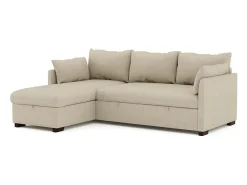 Sofá* Sofá-cama 3 lugares - chaise longue reversível lado direito/esquerdoche com arrumação integrada (221 x 162 x 85 cm) - ORLANDO Bege