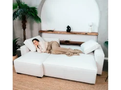 Sale Sofá-cama 3 lugares - chaise longue reversível lado direito/esquerdoche com arrumação integrada (239 x 157 x 91 cm) - JADE Bege