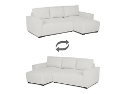 Sale Sofá-cama 3 lugares - chaise longue reversível lado direito/esquerdoche com arrumação integrada (239 x 157 x 91 cm) - JADE Bege