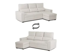 Sofá-cama 3 lugares - chaise longue reversível lado direito/esquerdoche com arrumação integrada (248,5 x 117 x 103 cm) - HARPER^ Sofá