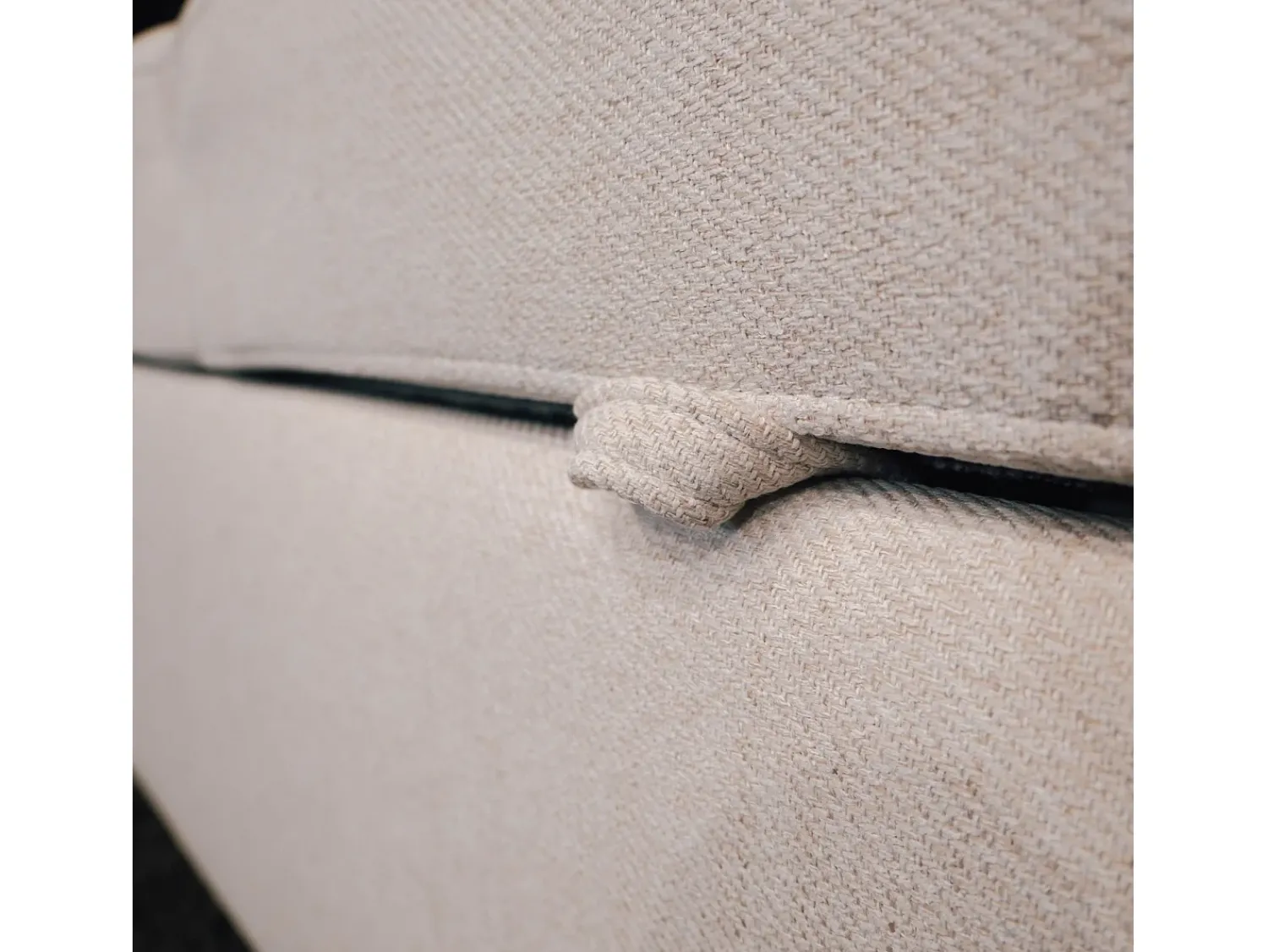 Sofá| Sofá-cama 3 lugares chaise longue reversível lado direito/esquerdoche com 2 pufes (248 x 117 x 90 cm) - AVERY Bege