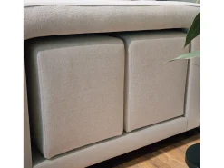 Sofá| Sofá-cama 3 lugares chaise longue reversível lado direito/esquerdoche com 2 pufes (248 x 117 x 90 cm) - AVERY Bege