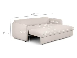 Clearance Sofá-cama 3 lugares com abertura fácil (225 x 140 x 91 cm) - CHLOE Bege
