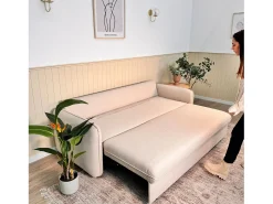 Clearance Sofá-cama 3 lugares com abertura fácil (225 x 140 x 91 cm) - CHLOE Bege