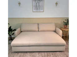 Clearance Sofá-cama 3 lugares com abertura fácil (225 x 140 x 91 cm) - CHLOE Bege
