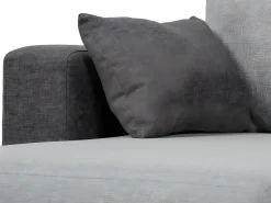 Sofá| Sofá-cama 3 lugares Bicolore Cinzento - chaise longue reversível lado direito/esquerdoche (233 x 140 x 69 cm) - LEAH Multicor