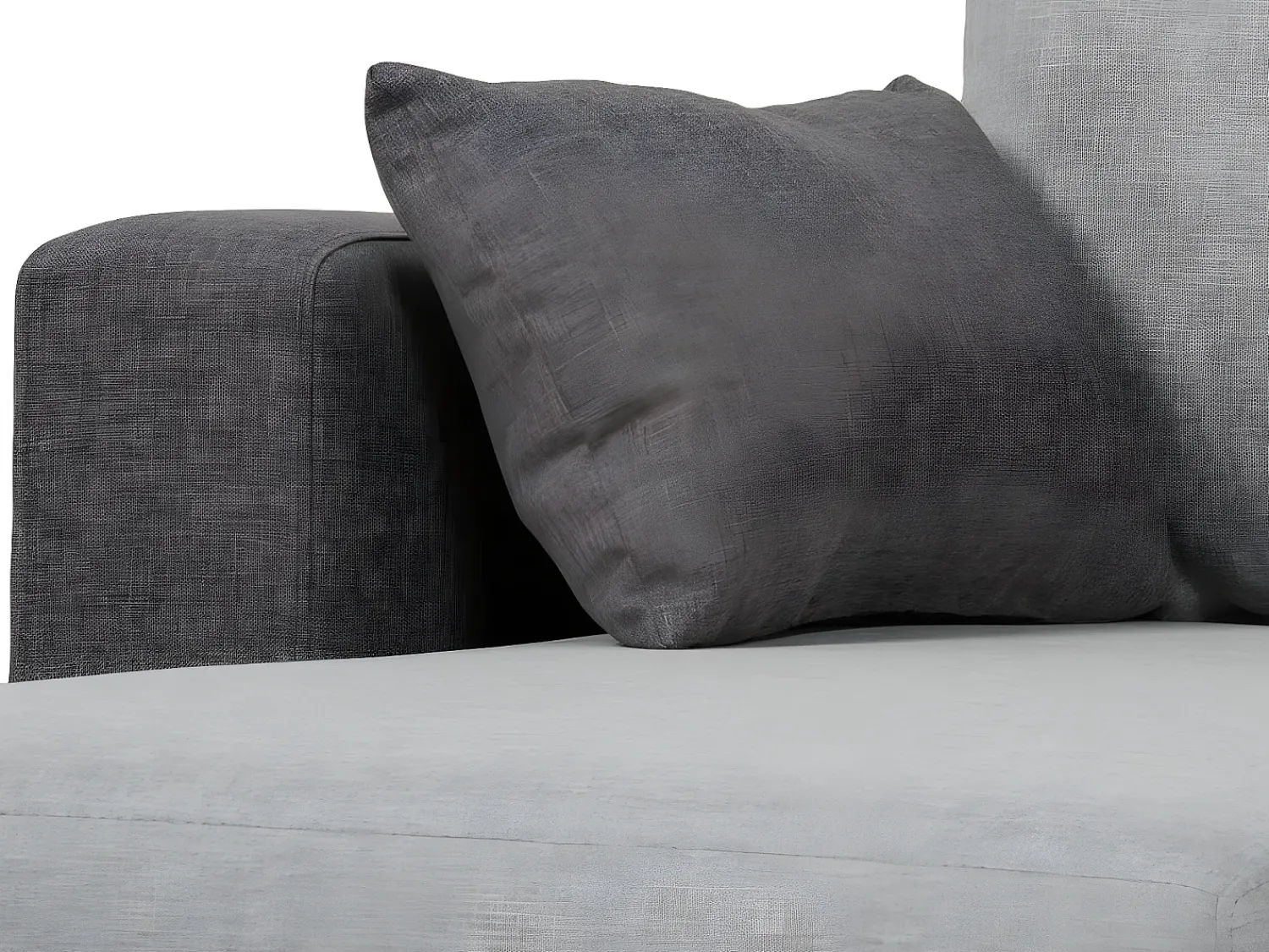 Sofá| Sofá-cama 3 lugares Bicolore Cinzento - chaise longue reversível lado direito/esquerdoche (233 x 140 x 69 cm) - LEAH Multicor