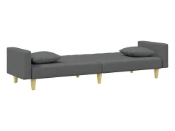 Online Sofá-cama 2 lugares c/ almofadas/apoio pés tecido cinza-escuro PT159846 Cinzento