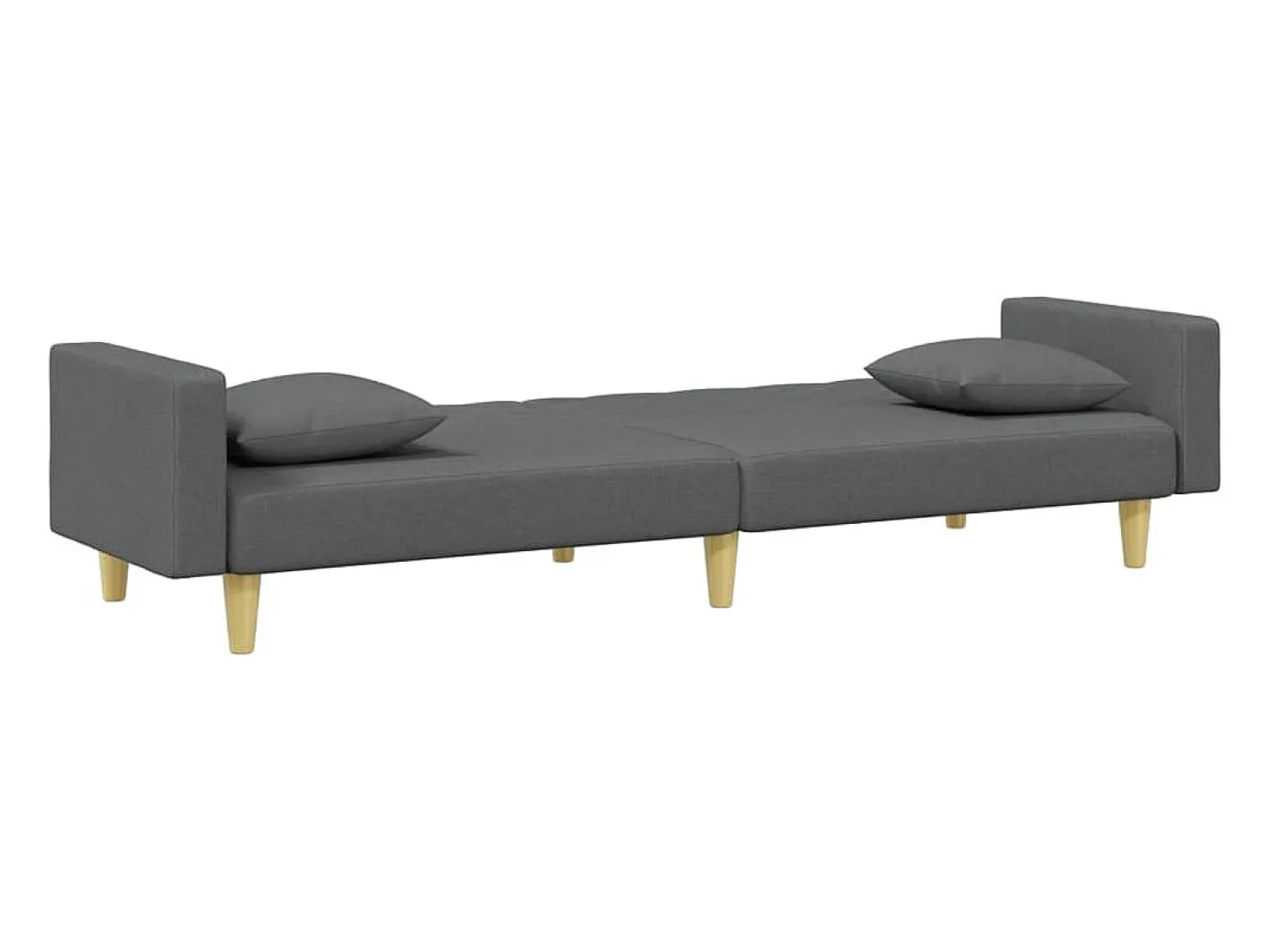 Online Sofá-cama 2 lugares c/ almofadas/apoio pés tecido cinza-escuro PT159846 Cinzento