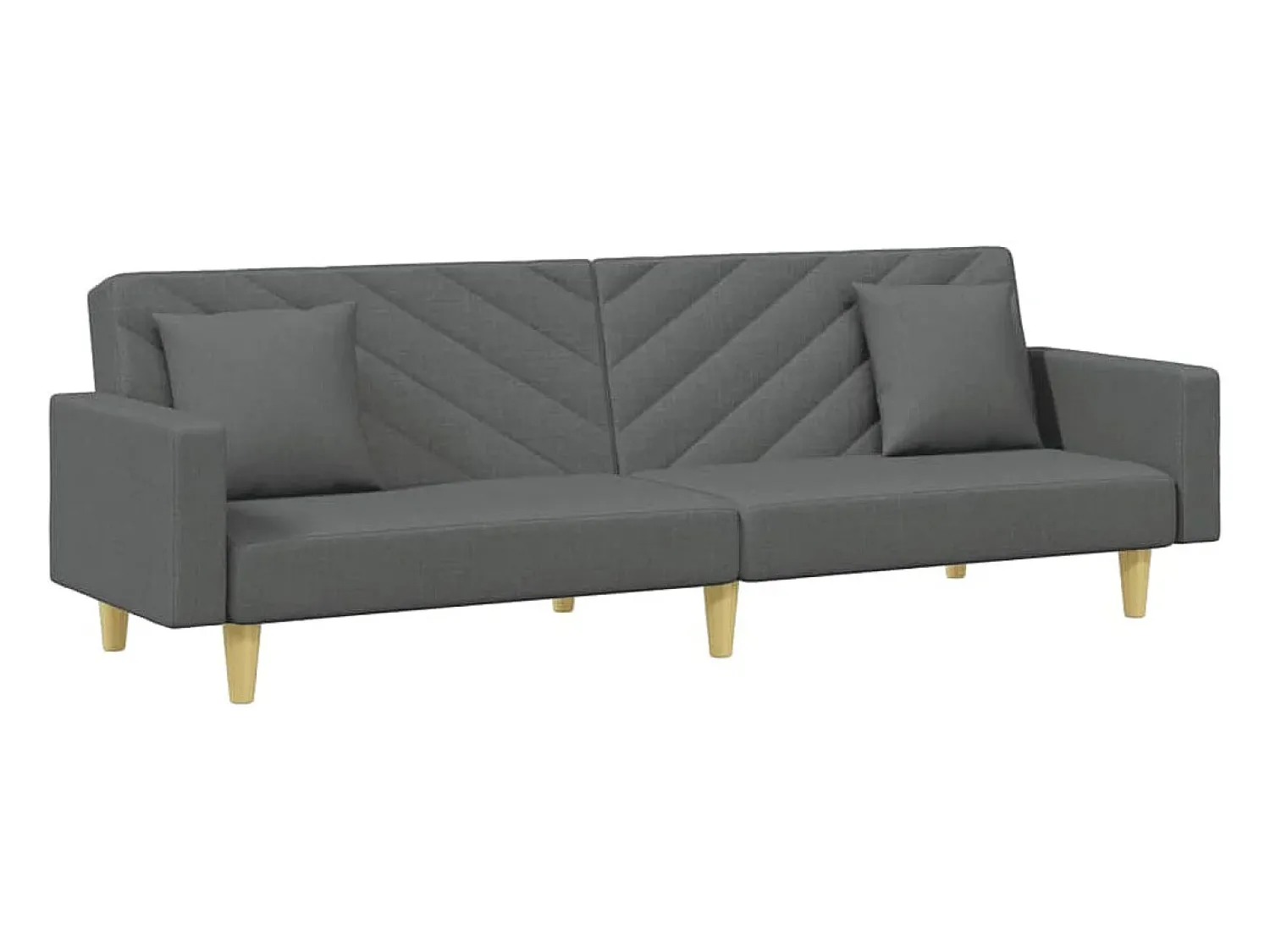 Online Sofá-cama 2 lugares c/ almofadas/apoio pés tecido cinza-escuro PT159846 Cinzento