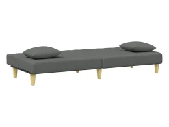 Sale Sofá-cama 2 lugares c/ almofadas/apoio pés tecido cinza-escuro PT684370 Cinzento