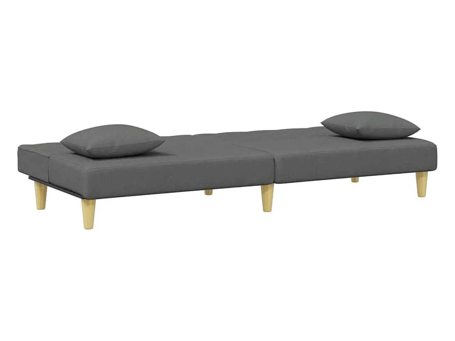 Sale Sofá-cama 2 lugares c/ almofadas/apoio pés tecido cinza-escuro PT684370 Cinzento