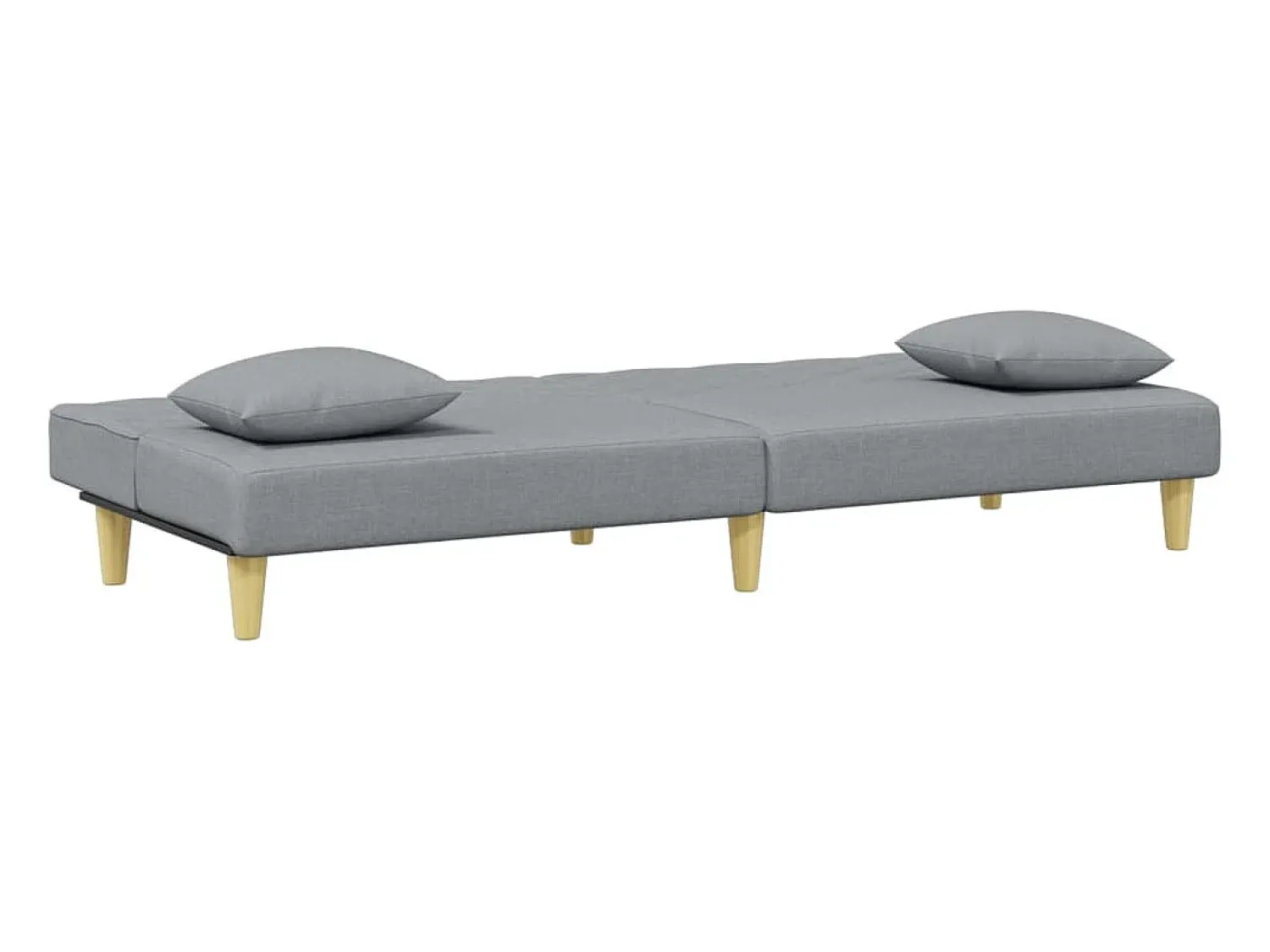 Online Sofá-cama 2 lugares c/ almofadas e apoio pés tecido cinza-claro PT699956 Cinzento