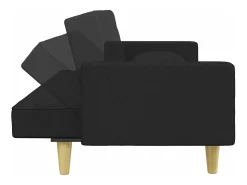 vidaxl Sofá-cama 2 lugares c/ almofadas e apoio de pés tecido^ Sofá