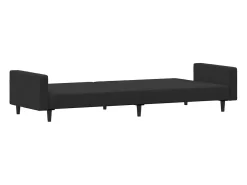 Sofá| Sofá-cama 2 lugares c/ apoio de pés veludo PT303195 Preto