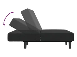Sofá| Sofá-cama 2 lugares c/ apoio de pés veludo PT883367 Preto
